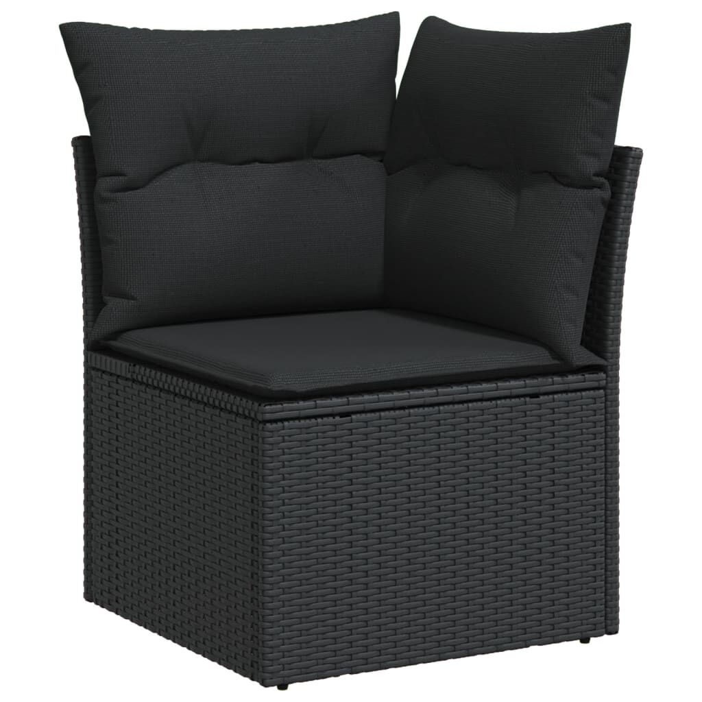 Tuinhoekbank vidaXL Zwart Rattan met Kussens - 51% Korting!