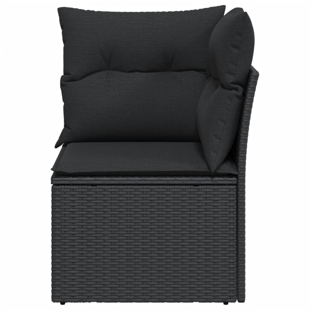 Tuinhoekbank vidaXL Zwart Rattan met Kussens - 51% Korting!