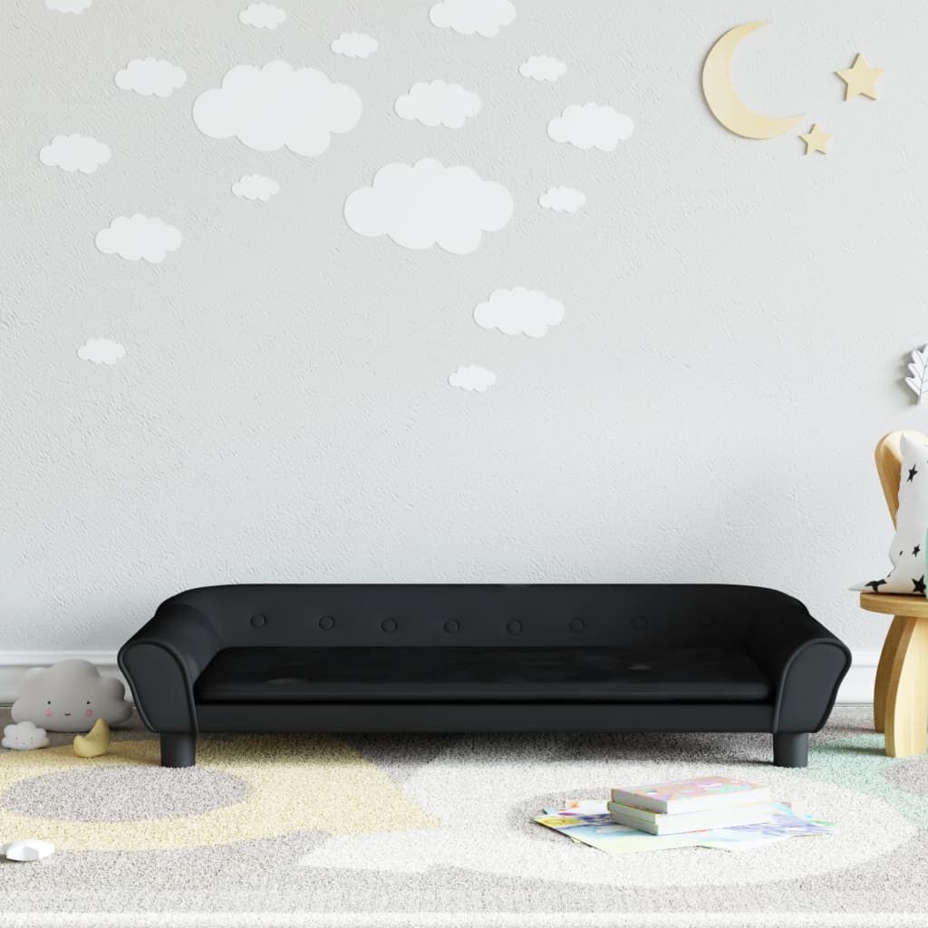 VidaXL Kinderbank Fluweel Zwart - 100x50cm - 40% Korting!