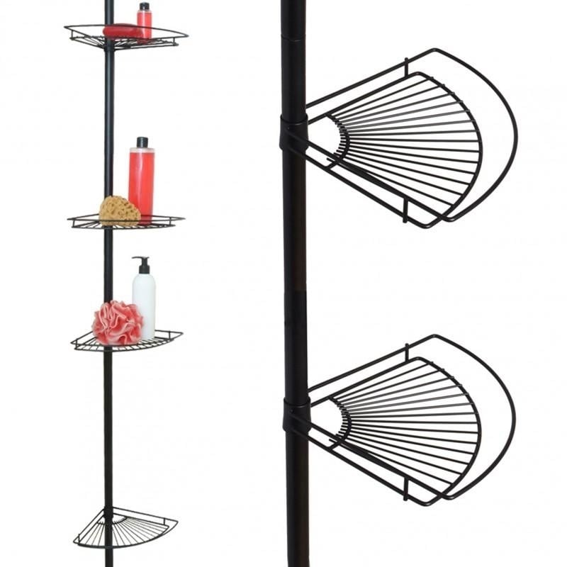 Telescopisch Doucherek Zwart - 2 Niveaus - 40% Korting!