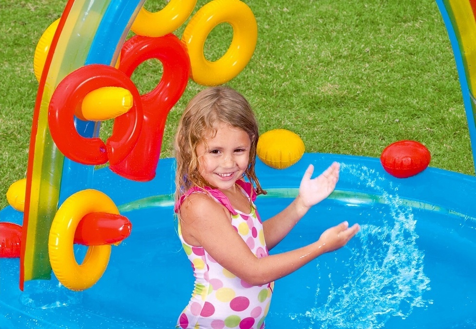 INTEX Regenboog Zwembad met Glijbaan - 40% Korting!