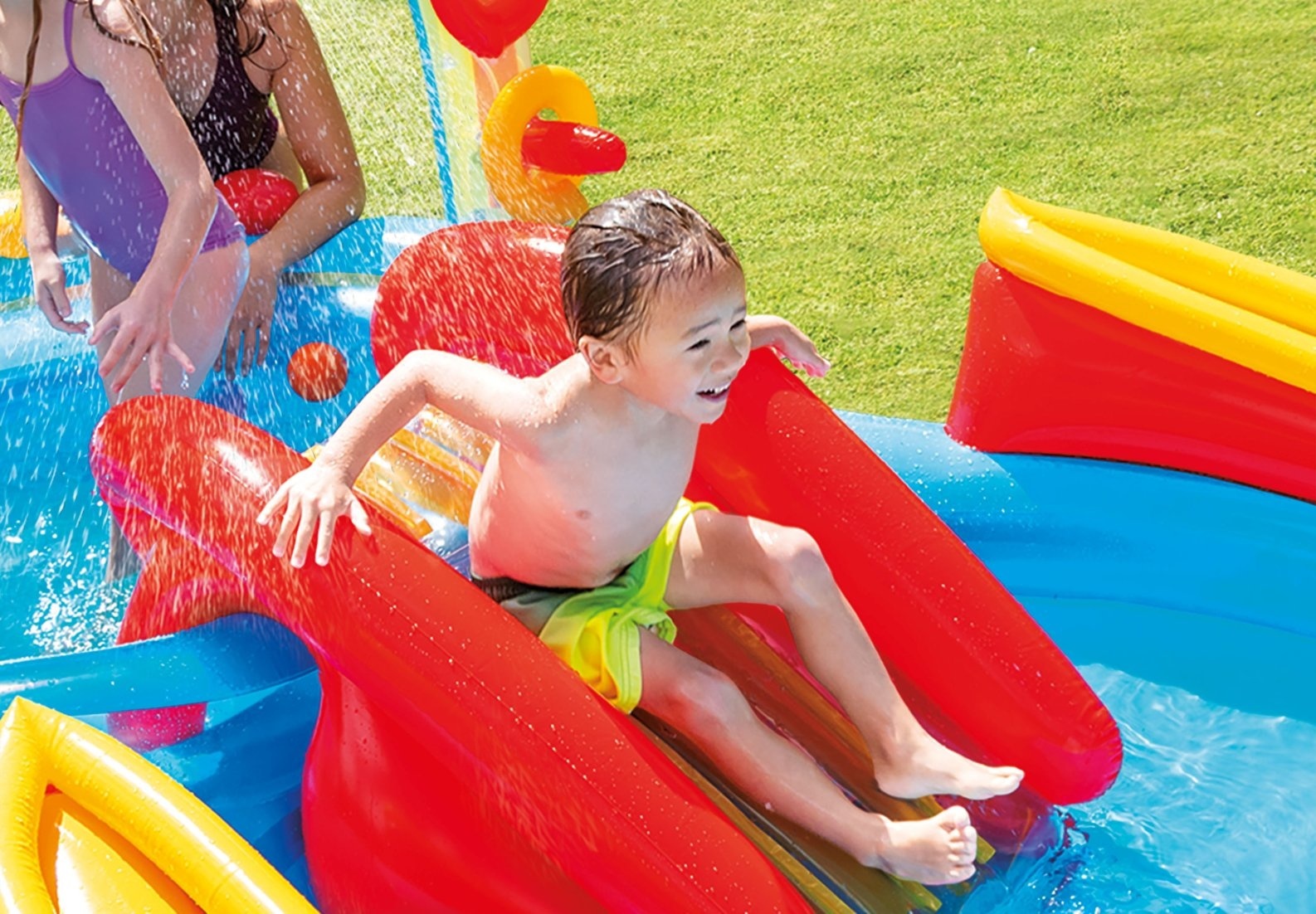 INTEX Regenboog Zwembad met Glijbaan - 40% Korting!