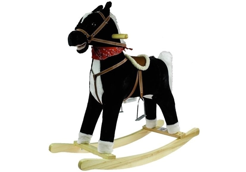 Hobbelpaard 74cm Zwart/Wit met Geluid - 40% Korting!