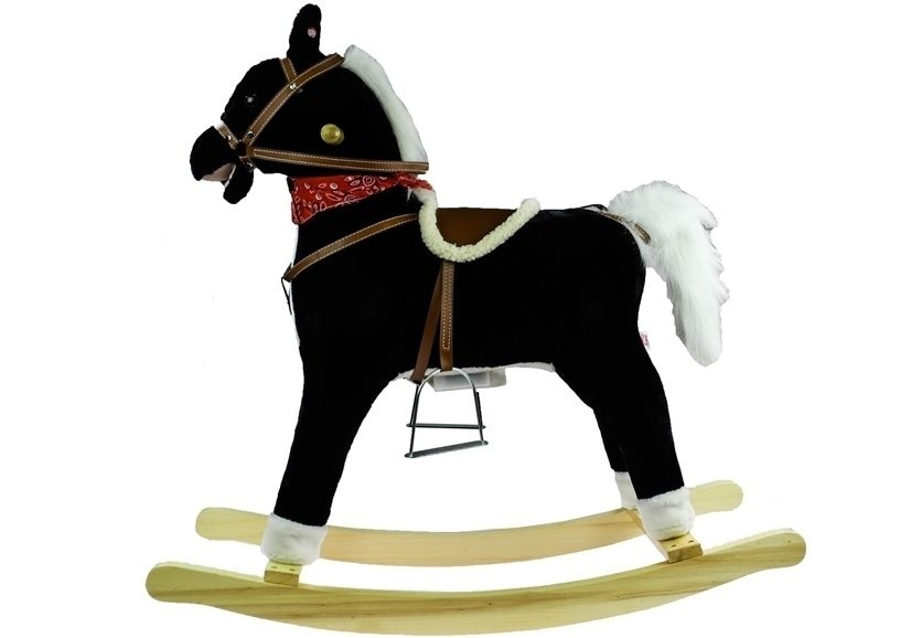 Hobbelpaard 74cm Zwart/Wit met Geluid - 40% Korting!