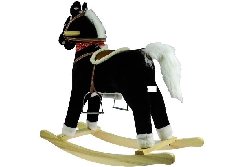 Hobbelpaard 74cm Zwart/Wit met Geluid - 40% Korting!