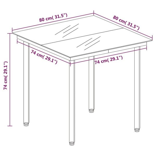 VidaXL Tuintafel Zwart 80x80cm - 51% Korting! (Retourdeal)