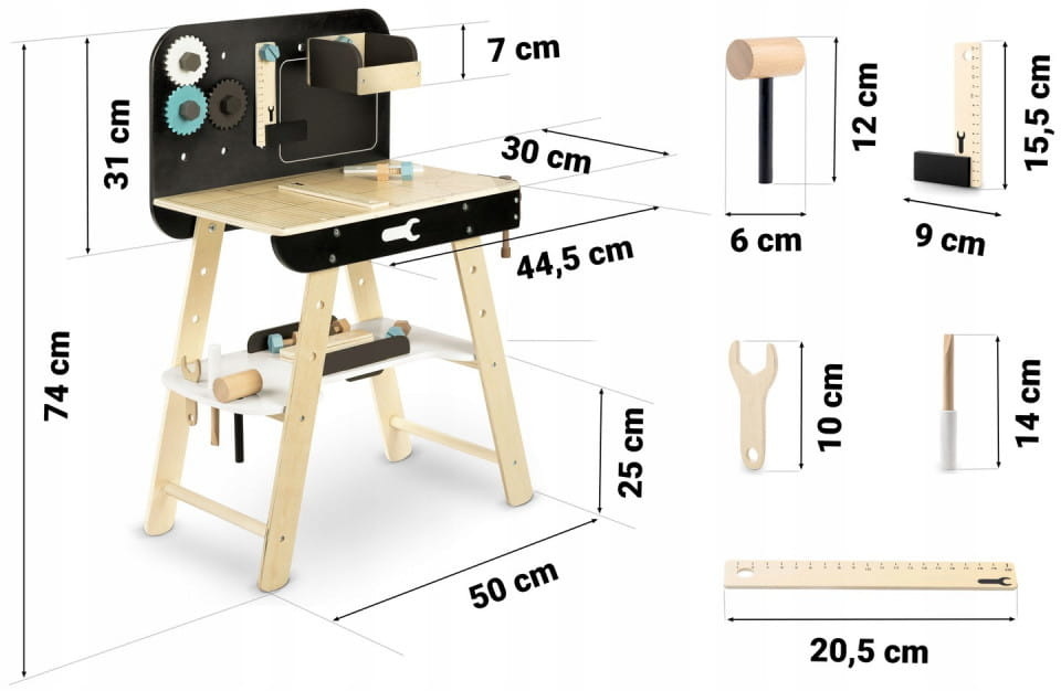 Kinderwerkplaats Hout - Incl. Acc. - Schoolbord - 40% Korting!
