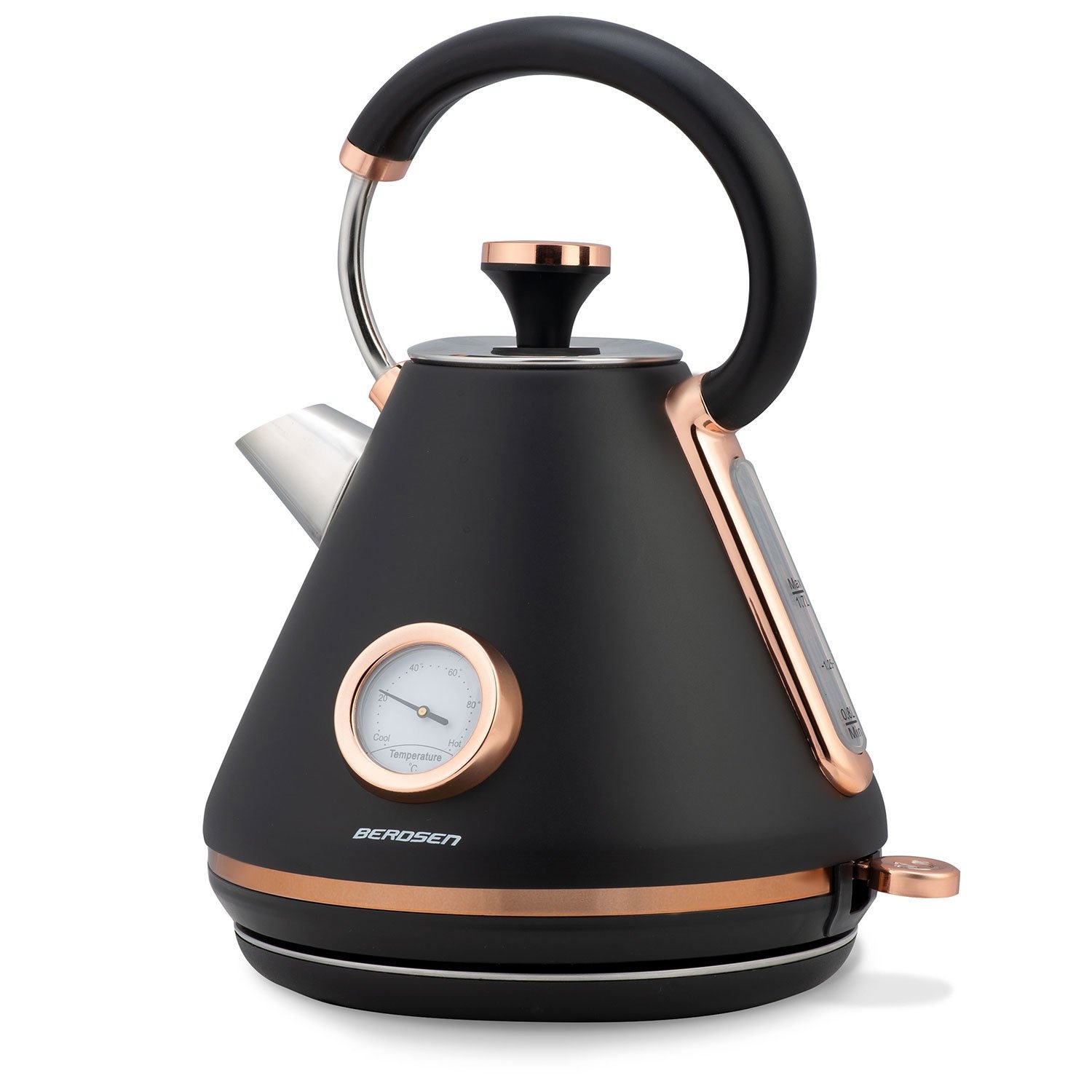 Retro Waterkoker Zwart - 1.7L - Temperatuurmeter - 40% Korting!
