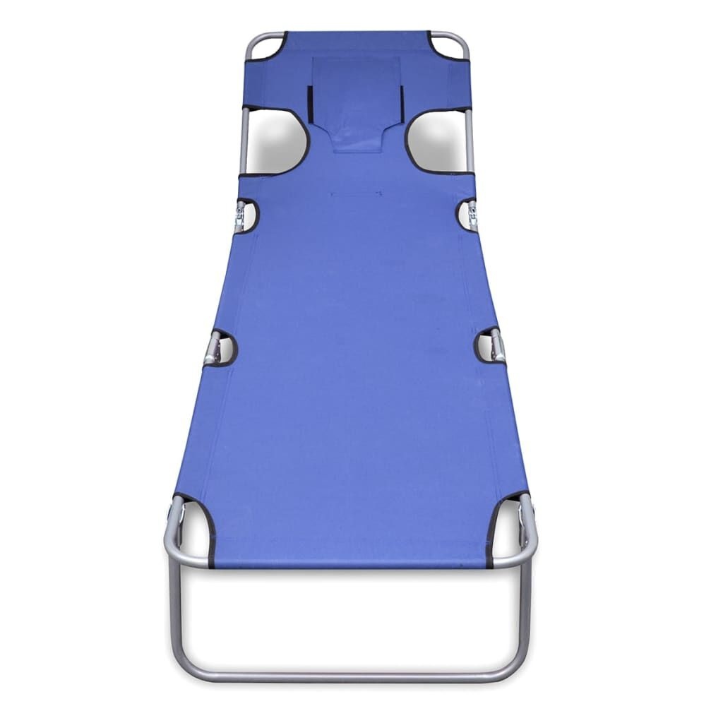 VidaXL Ligbed Blauw Inklapbaar + Kussen - 40% Korting!