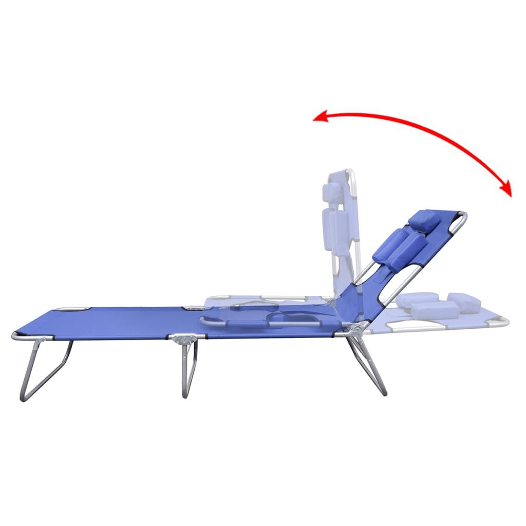VidaXL Ligbed Blauw Inklapbaar + Kussen - 40% Korting!