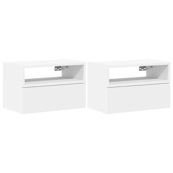 vidaXL Nachtkastjes 2 st wandgemonteerd 45x26x28,5 cm wit
