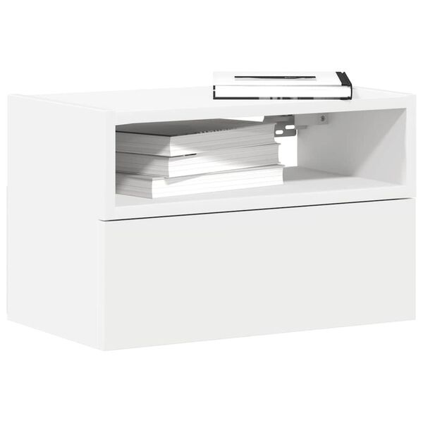 vidaXL Nachtkastjes 2 st wandgemonteerd 45x26x28,5 cm wit
