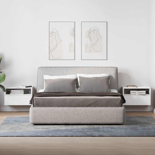 vidaXL Nachtkastjes 2 st wandgemonteerd 45x26x28,5 cm wit