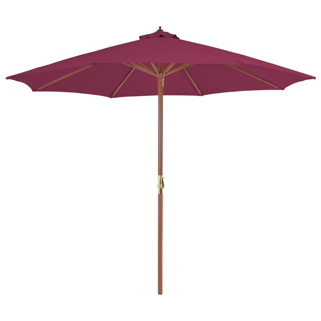 Parasol Bordeauxrood 300cm - Houten Paal! 62% Korting!