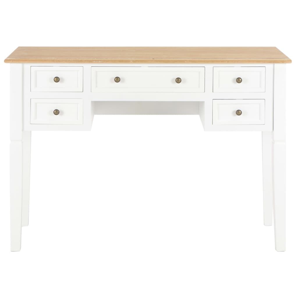 vidaXL Schrijftafel 109,5x45x77,5 cm hout wit