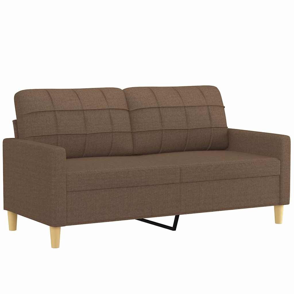 vidaXL Tweezitsbank 140 cm stof bruin