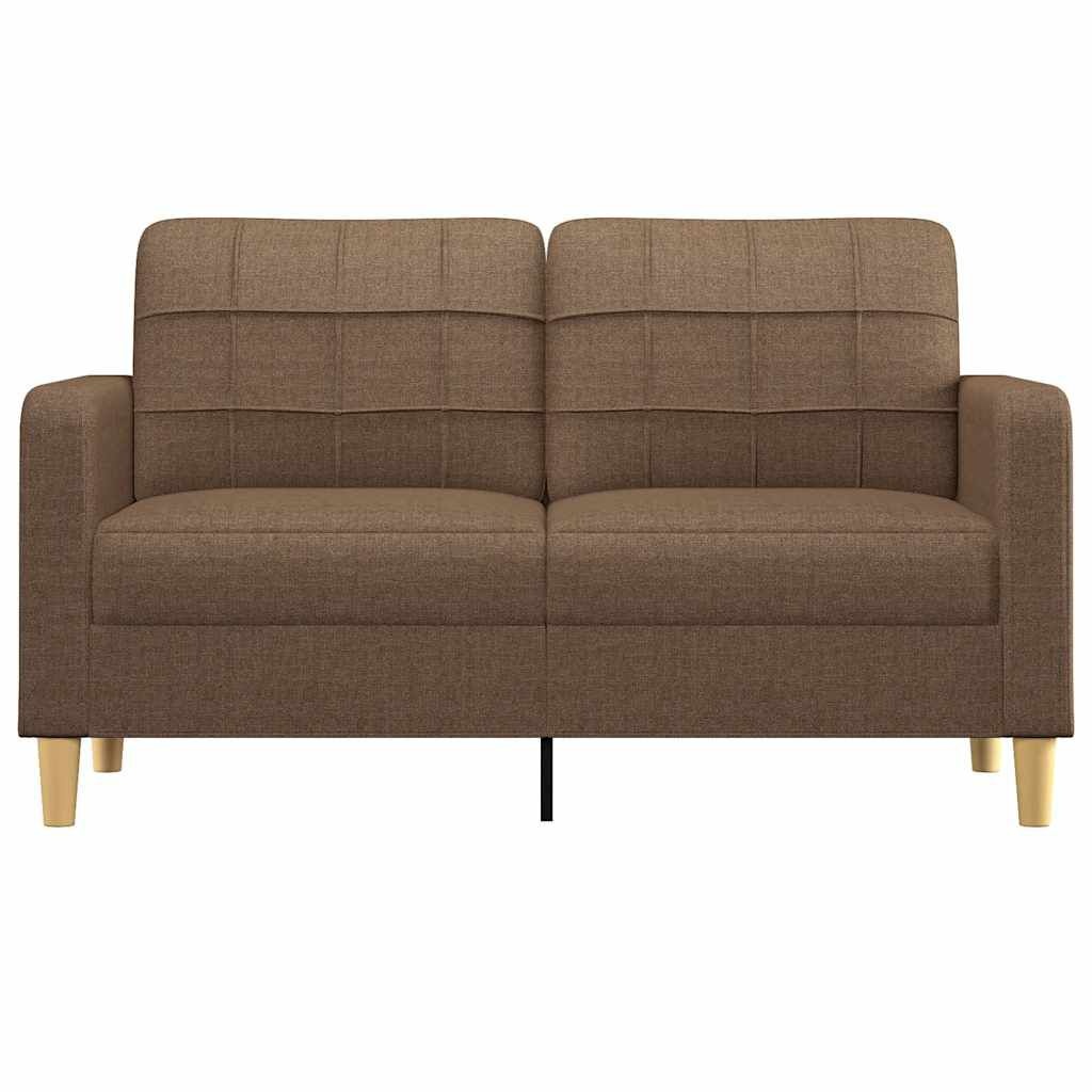 vidaXL Tweezitsbank 140 cm stof bruin