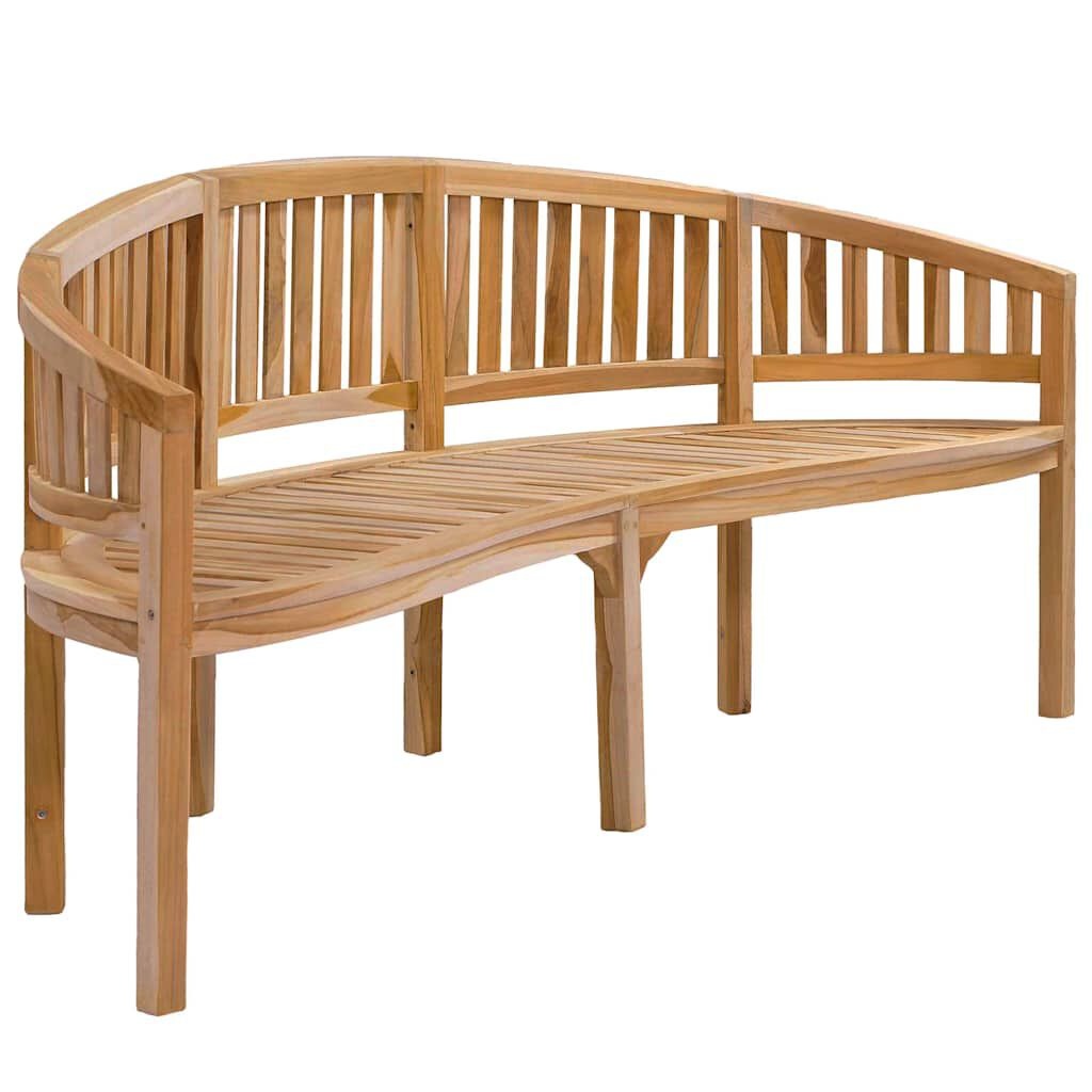 vidaXL Bankje banaanvormig 200 cm massief teakhout