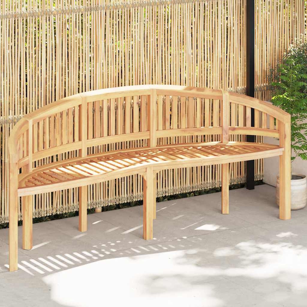 vidaXL Bankje banaanvormig 200 cm massief teakhout