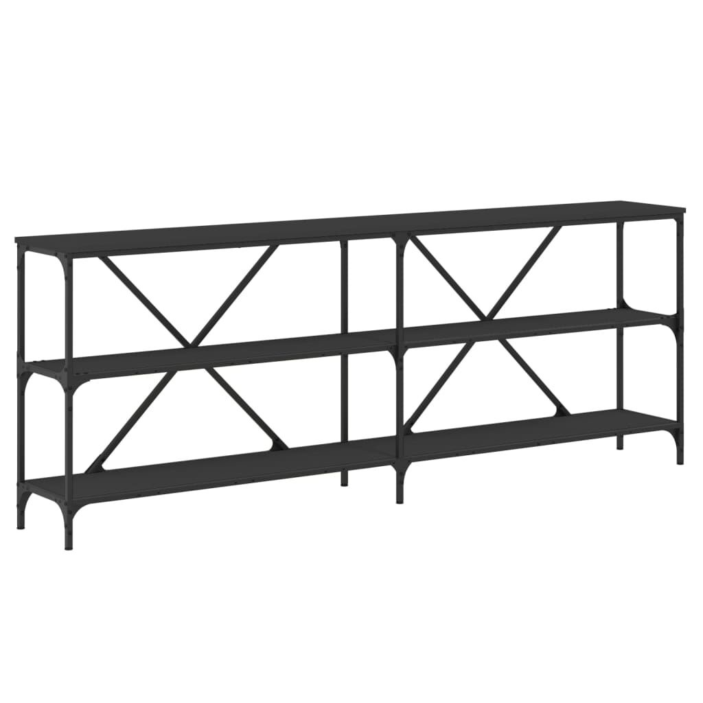 vidaXL Wandtafel 200x30x75 cm bewerkt hout en ijzer zwart