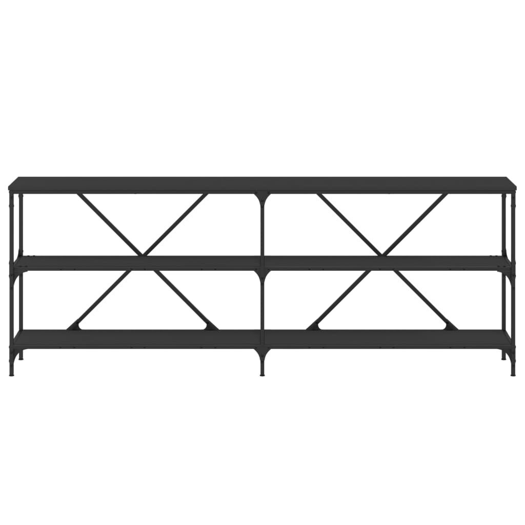 vidaXL Wandtafel 200x30x75 cm bewerkt hout en ijzer zwart