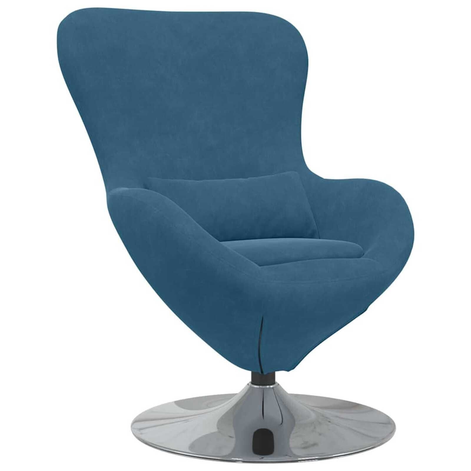 vidaXL Eivormige stoel Blauw 63 x 73 x 90 cm Fluweel