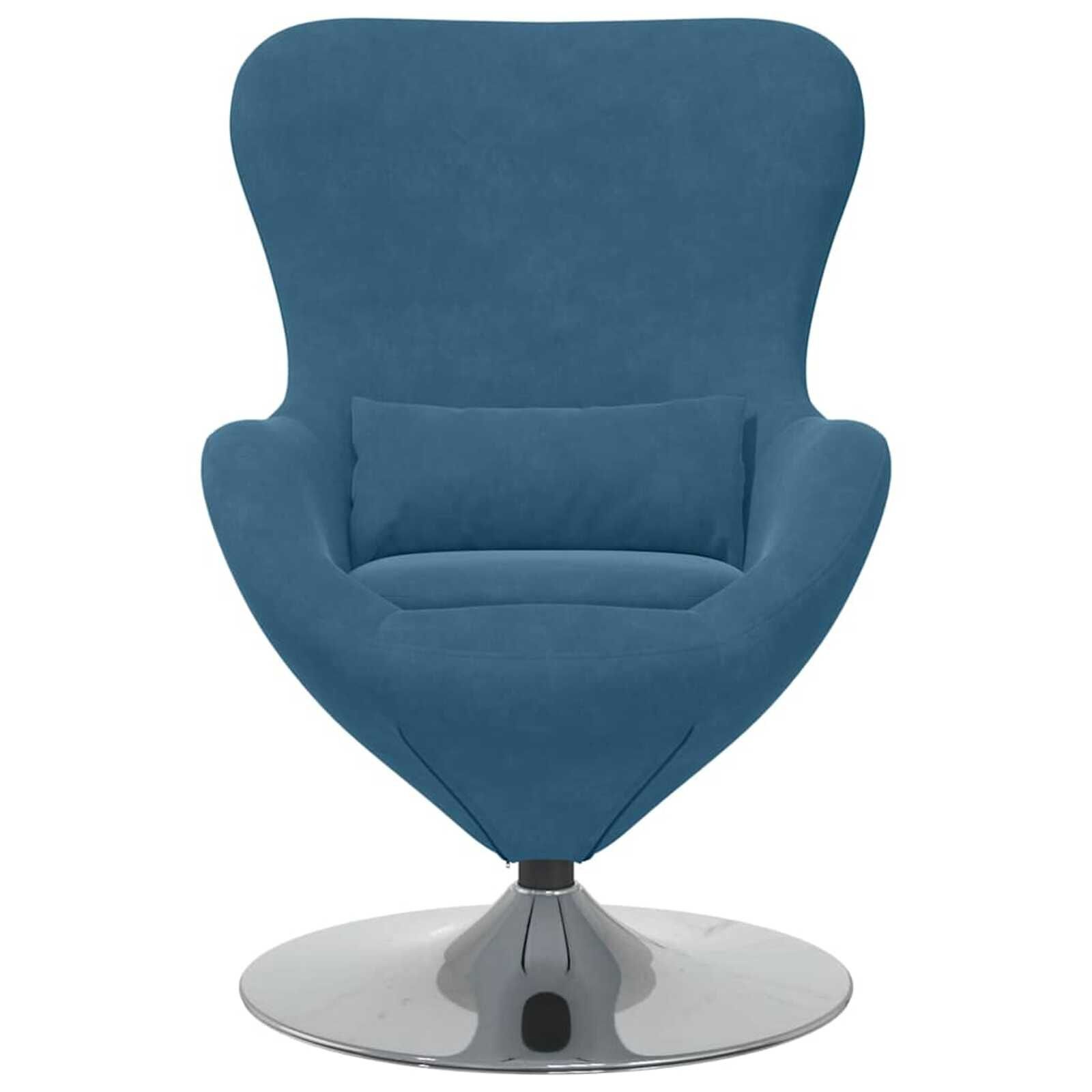 vidaXL Eivormige stoel Blauw 63 x 73 x 90 cm Fluweel
