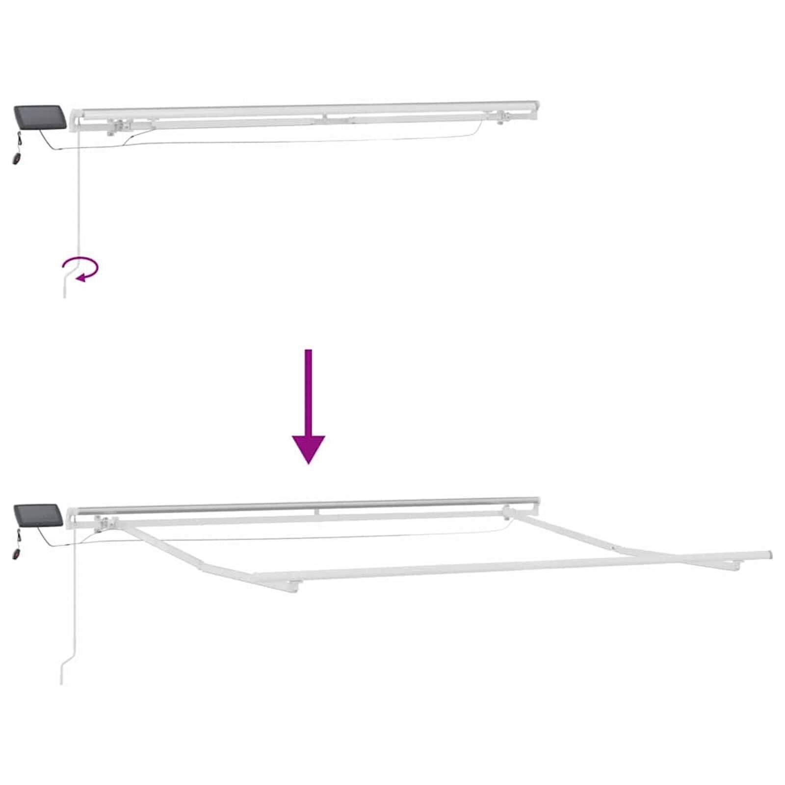 Markies met Handmatig Wit 3 x 2,5 m Metaal