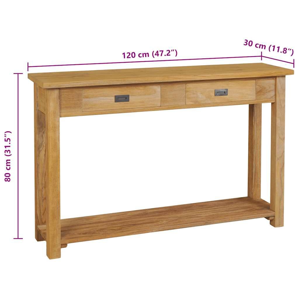 Wandtafel Massief Teakhout 120cm - 40% Korting!