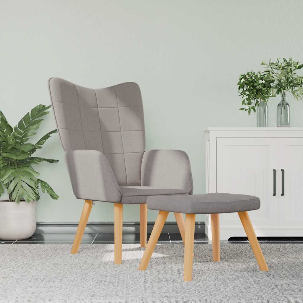 Relaxstoel met Voetenbank Taupe - 40% Korting! (Zo Goed Als Nieuw)