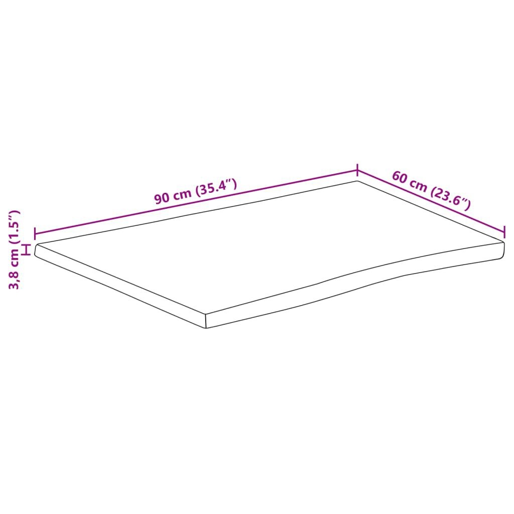 Massief Mangohouten Tafelblad 90x60cm - Nieuw & 35% Korting!