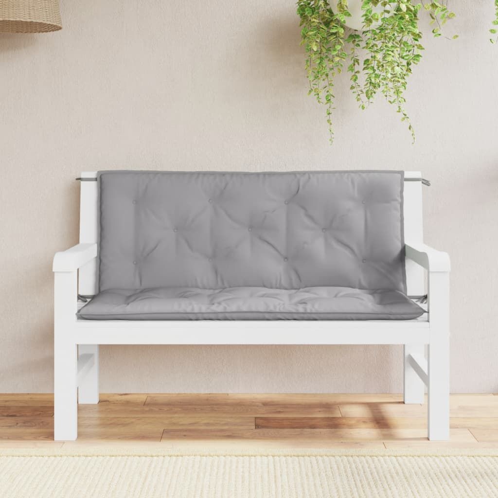 vidaXL Tuinbankkussens Grijs - Set van 2 - 120cm - 40% Korting!