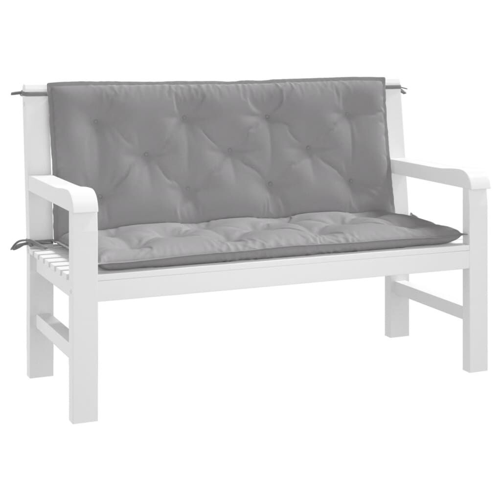 vidaXL Tuinbankkussens Grijs - Set van 2 - 120cm - 40% Korting!