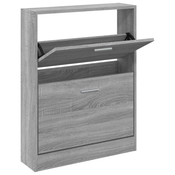 vidaXL Schoenenkast Grijs Sonoma 59x17x81cm - 40% Korting!