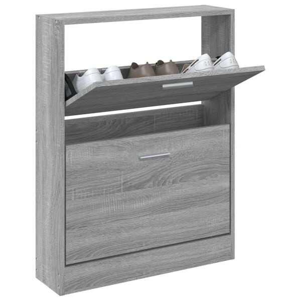 vidaXL Schoenenkast Grijs Sonoma 59x17x81cm - 40% Korting!