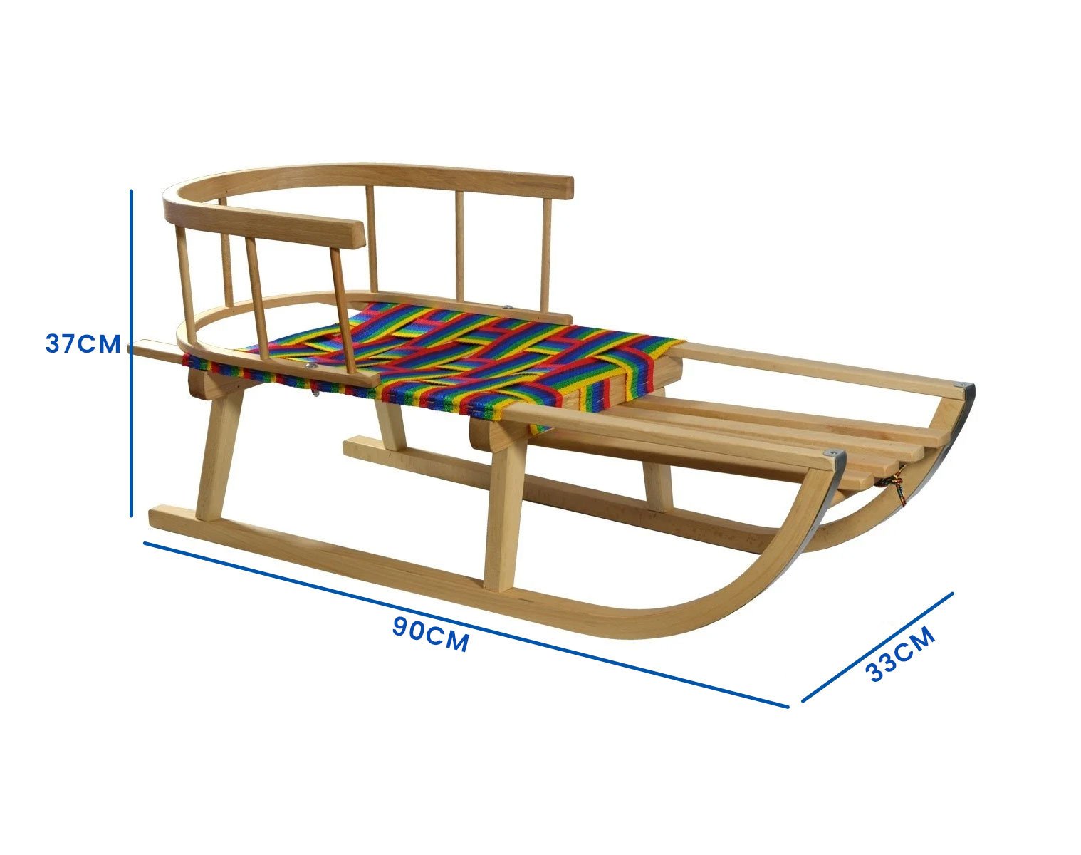 Houten Slee met Rugleuning & Gevlochten Zitting - 40% Korting!