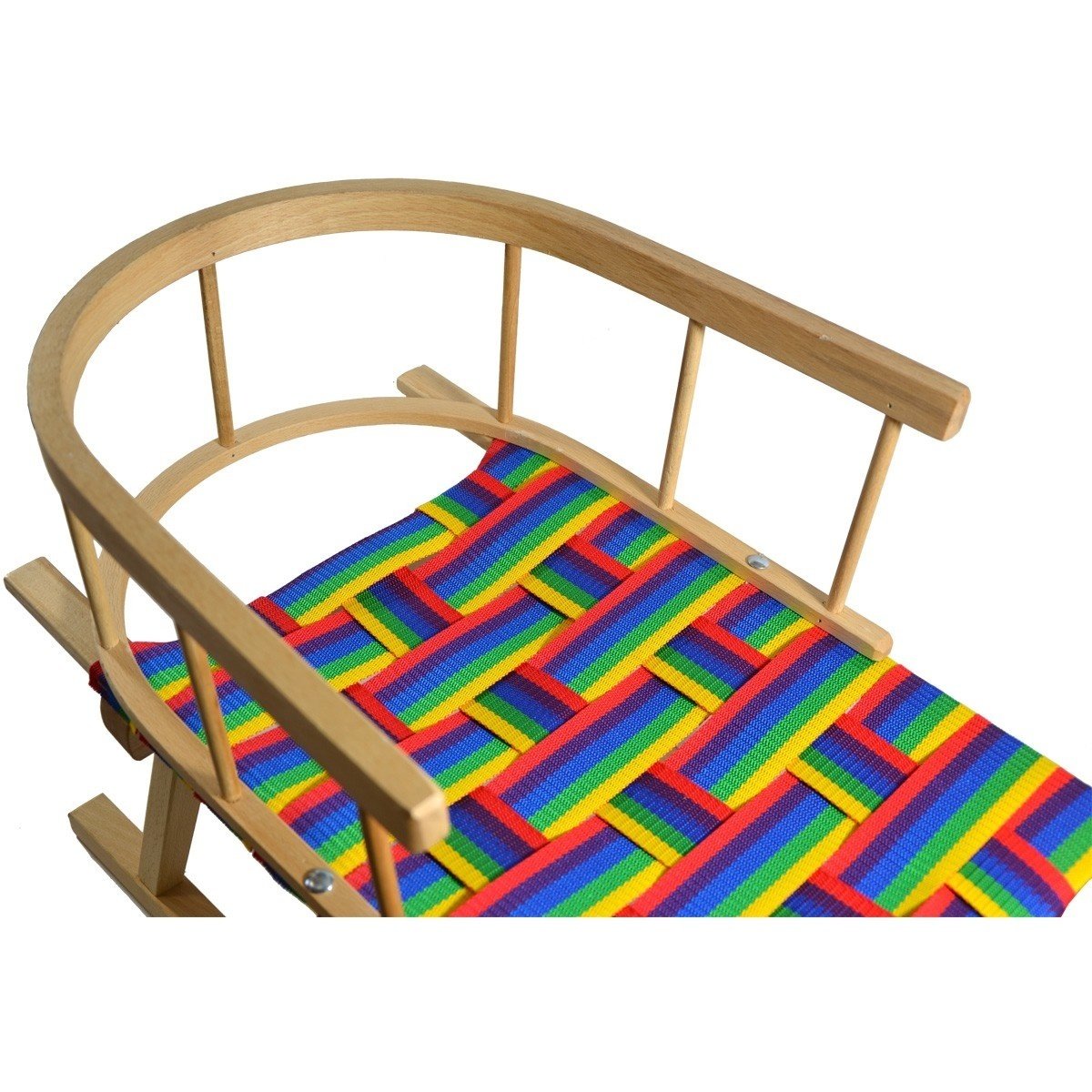 Houten Slee met Rugleuning & Gevlochten Zitting - 40% Korting!