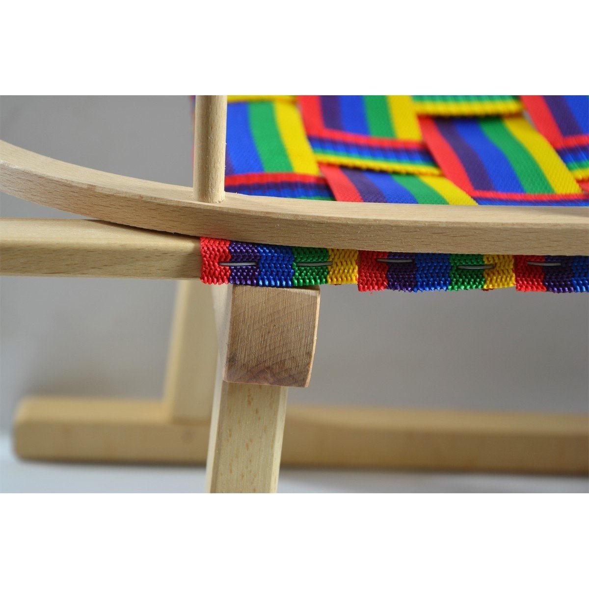 Houten Slee met Rugleuning & Gevlochten Zitting - 40% Korting!