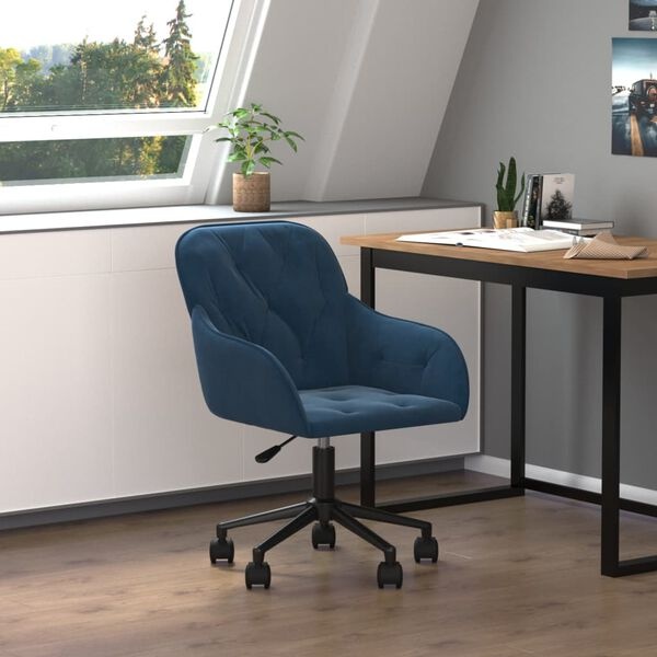 VidaXL Draaibare Kantoorstoel Fluweel Blauw -40%