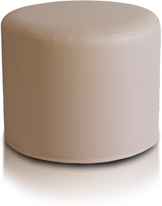 Poef Kunstleer Cappuccino 43x53cm - 40% Korting!