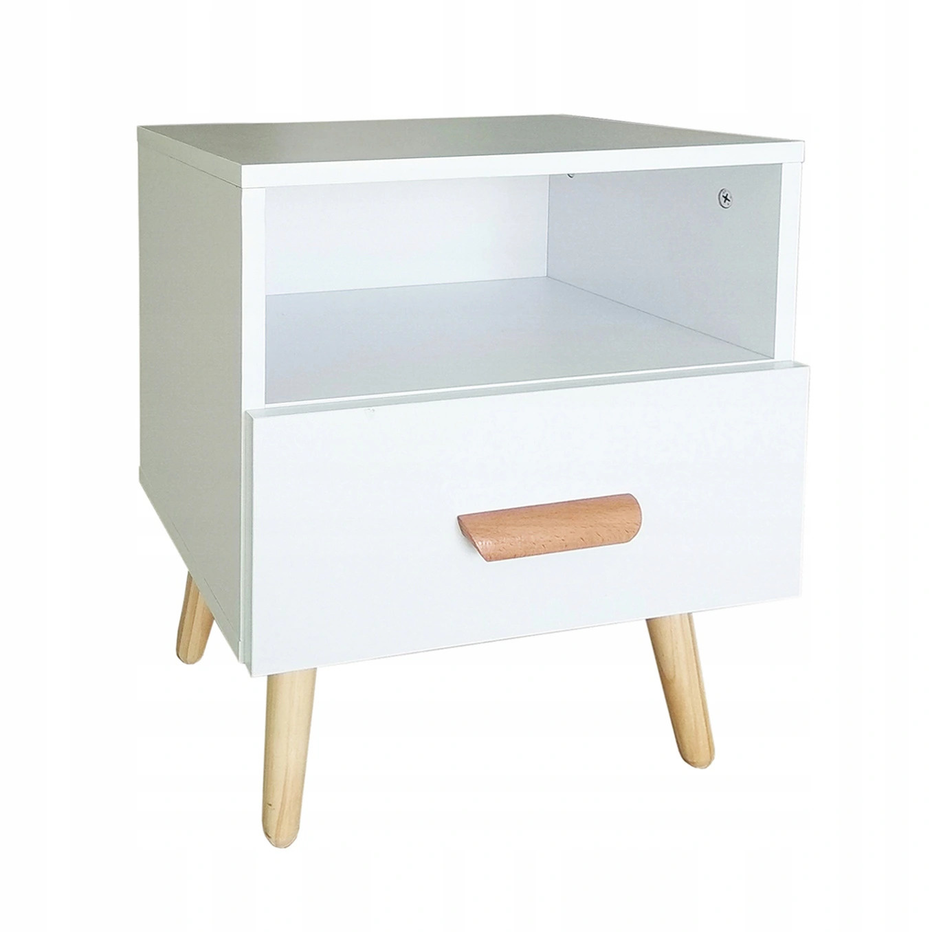 Wit Nachtkastje met Lade - 38x30x40cm - 40% Korting!