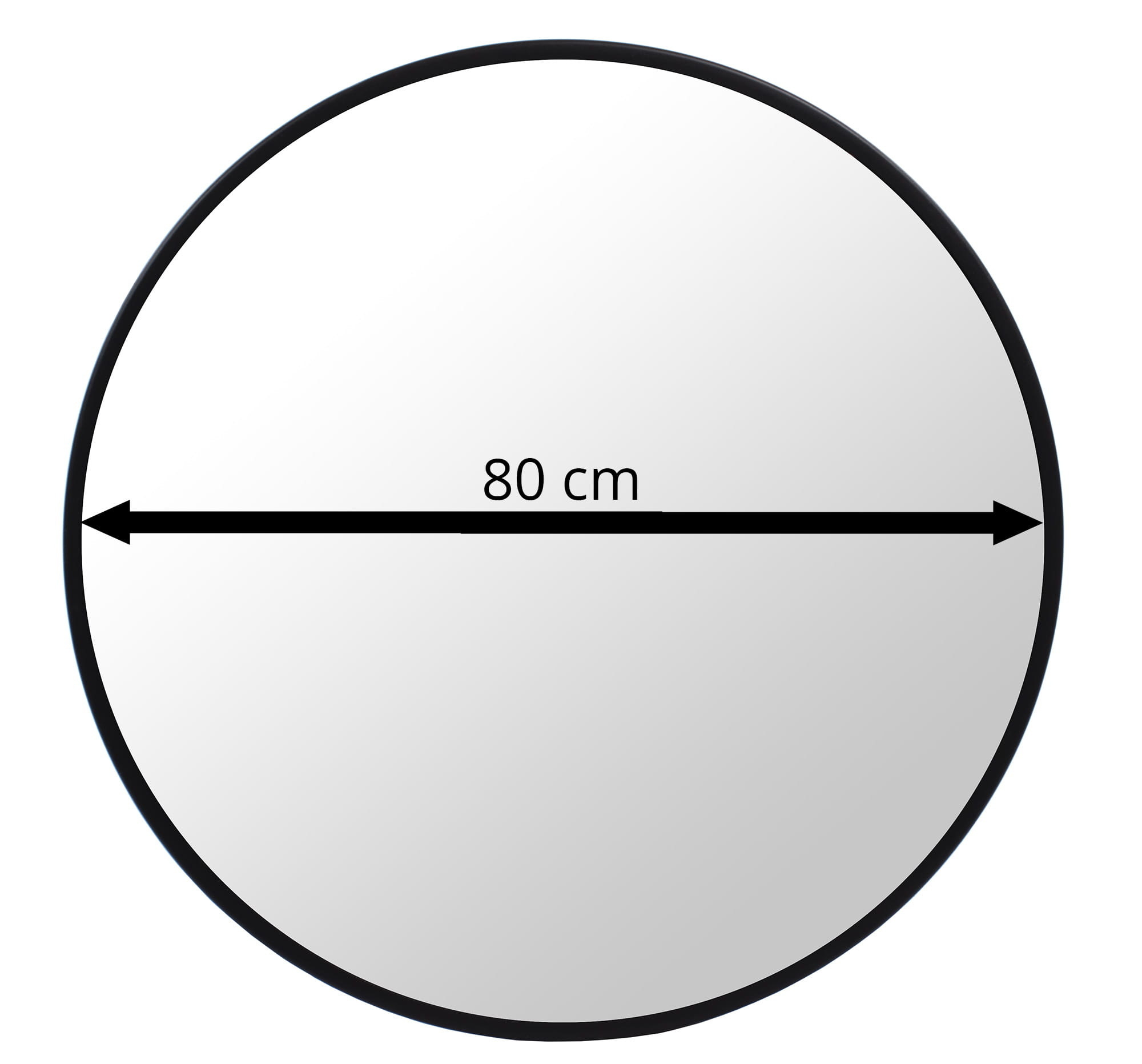 Ronde Spiegel Zwart Ø80cm - Retourdeal! 40% Korting