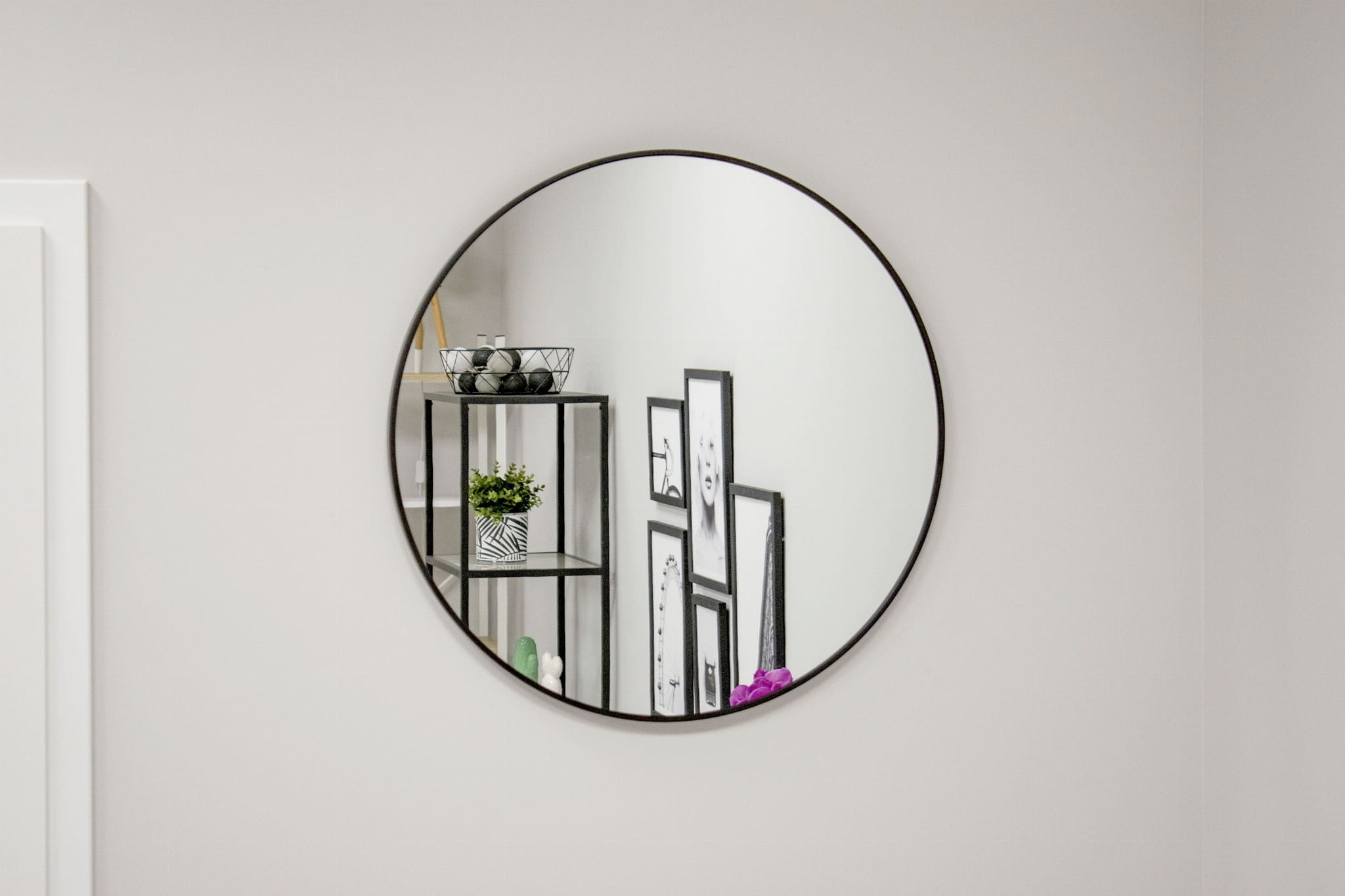 Ronde Spiegel Zwart Ø80cm - Retourdeal! 40% Korting