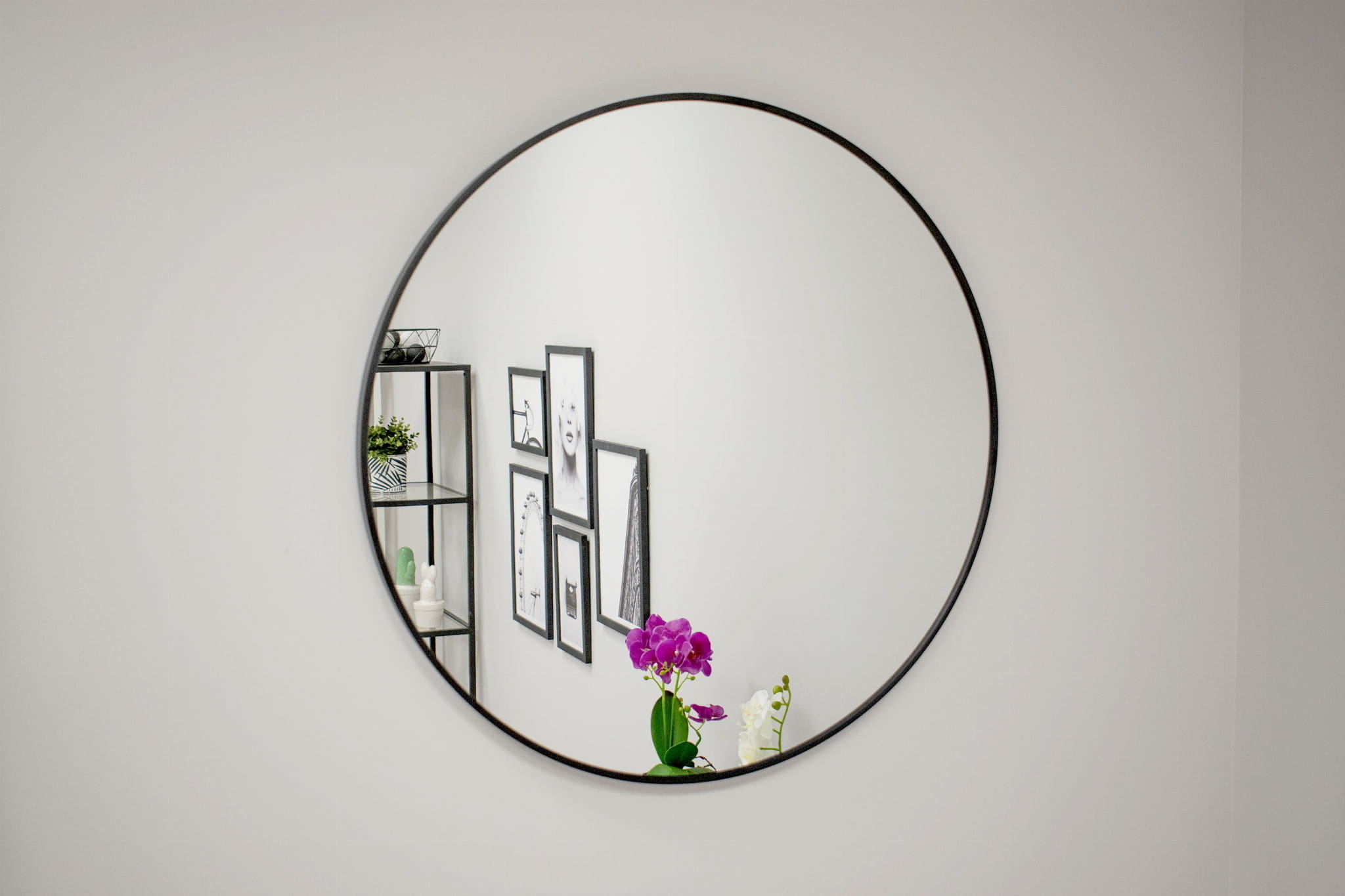Ronde Spiegel Zwart Ø80cm - Retourdeal! 40% Korting
