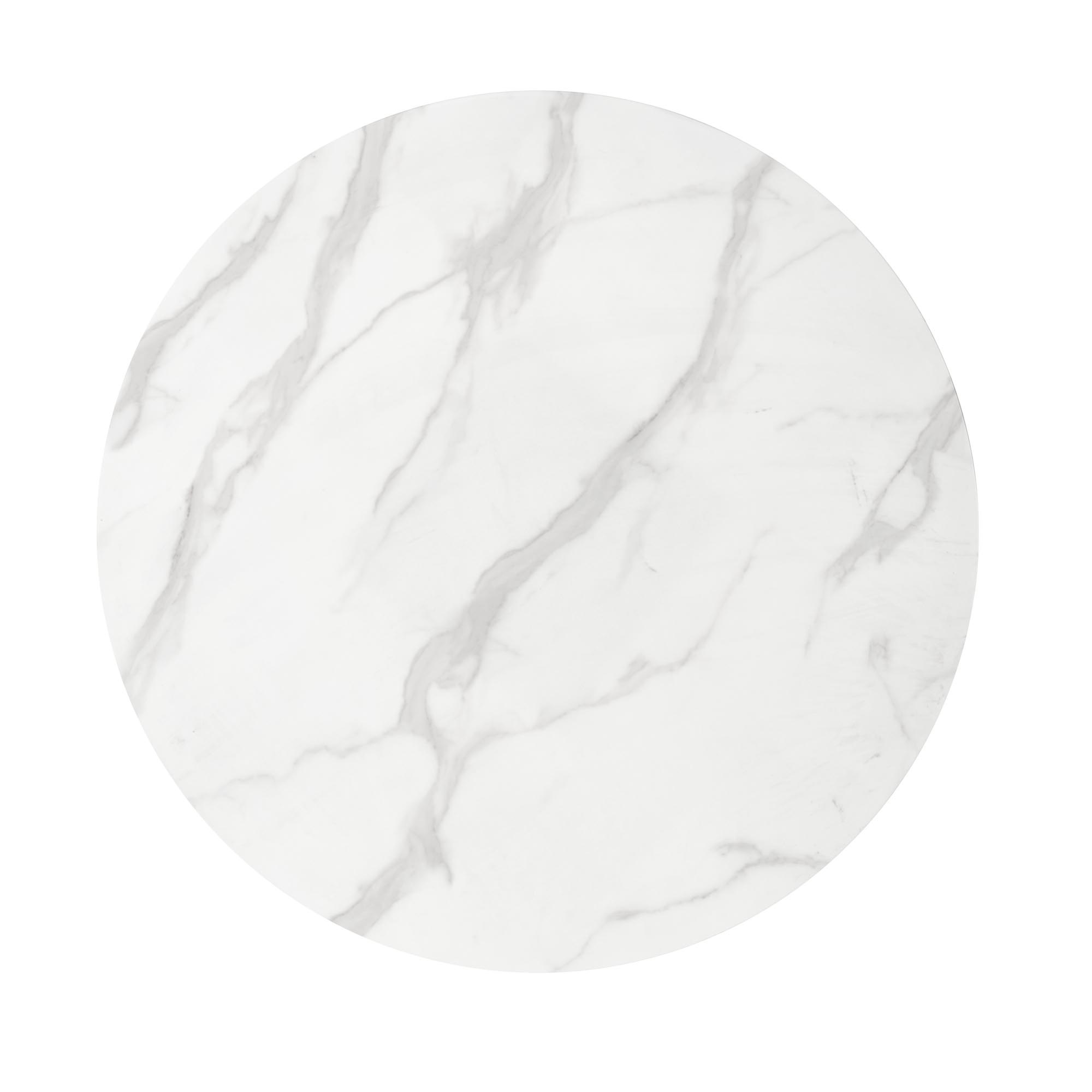 CASEMIRO Glazen Eettafel Wit Marmer Rond - 90cm - 40% Korting!