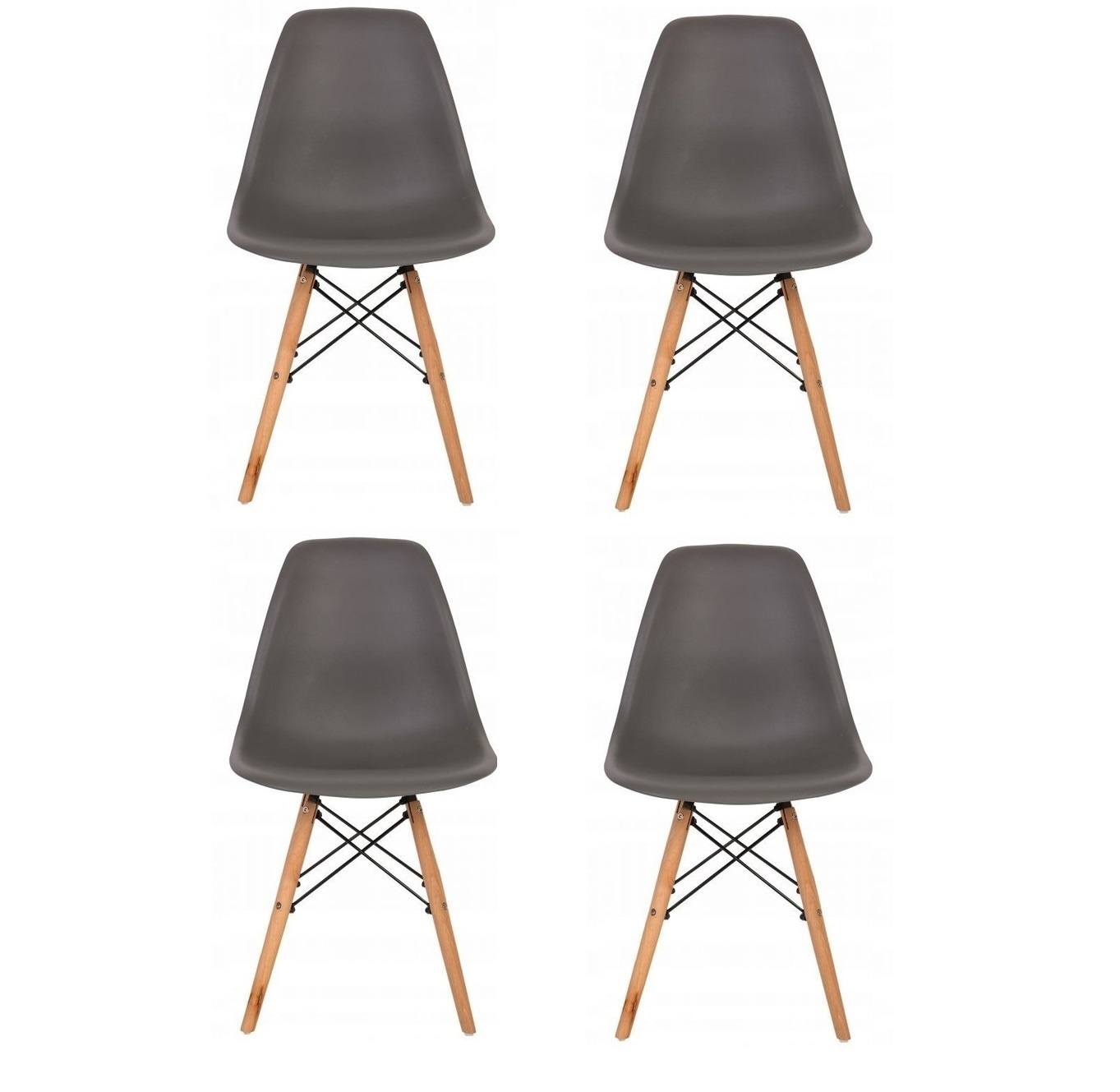 Eetkamerstoelen Set (4) Donkergrijs - 40% Korting!