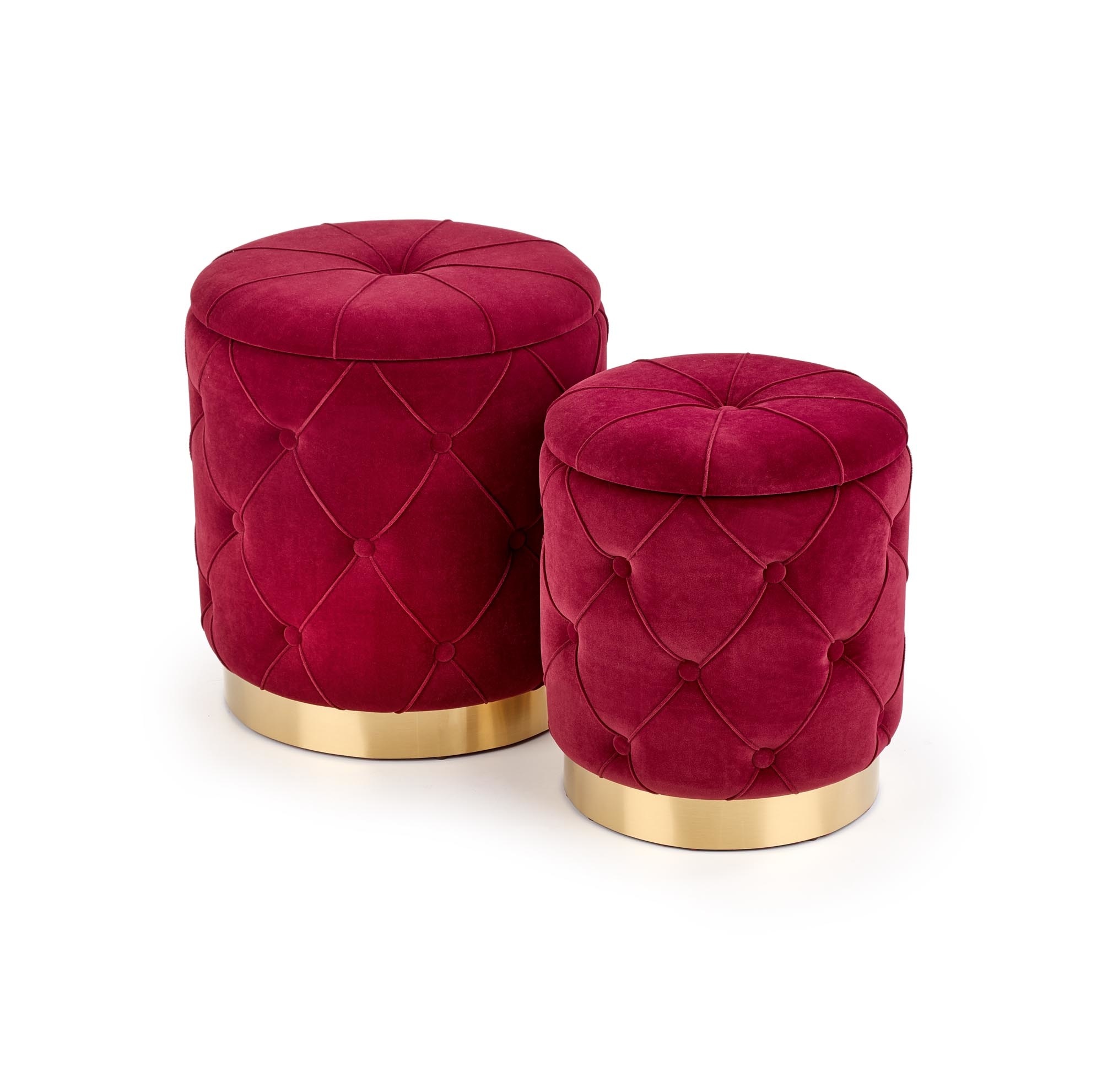 POLLY Poef Set Bordeaux - Opbergruimte - 40% Korting!