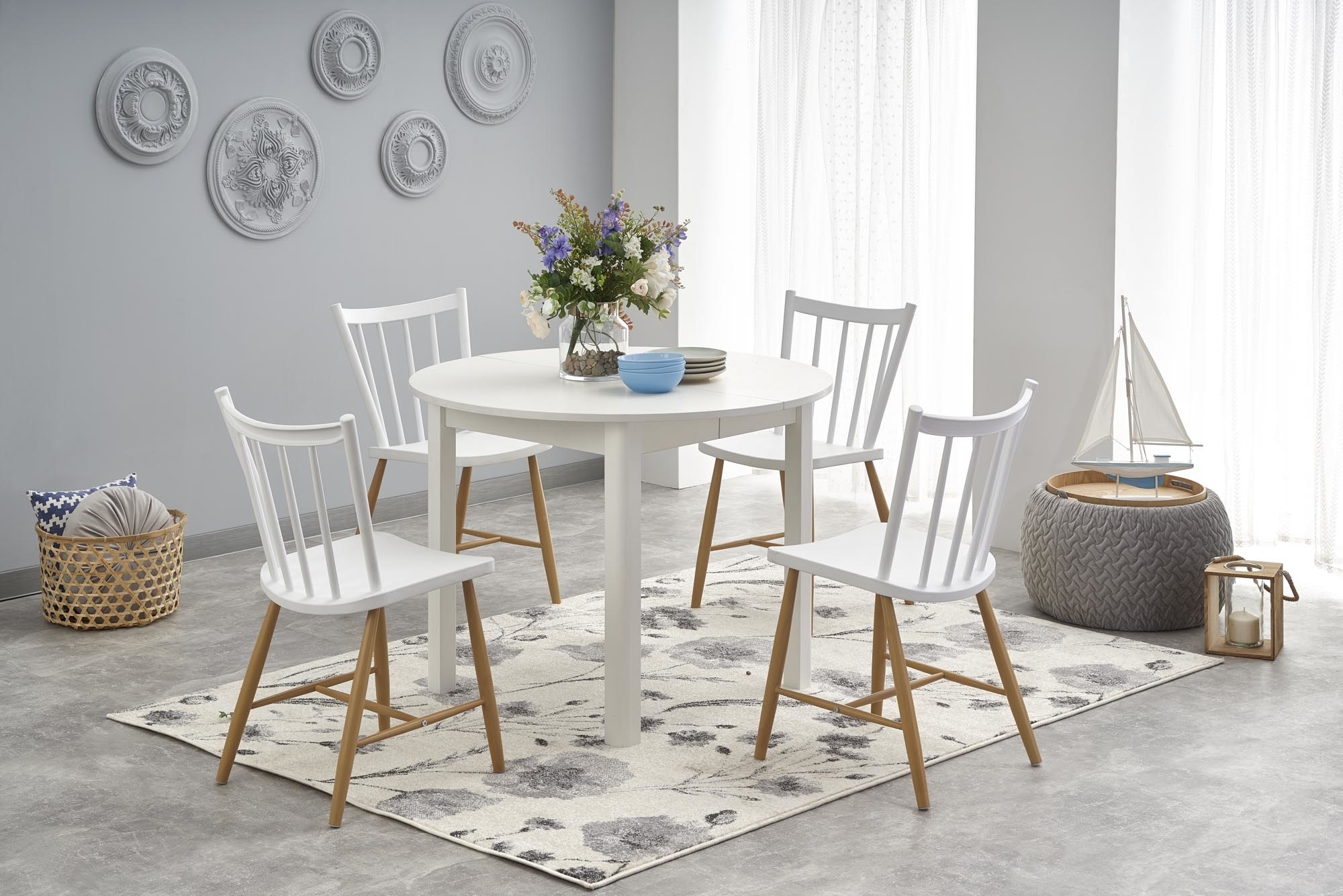 Uitschuifbare Eettafel RINGO - 6 pers. - Wit - 40% Korting!