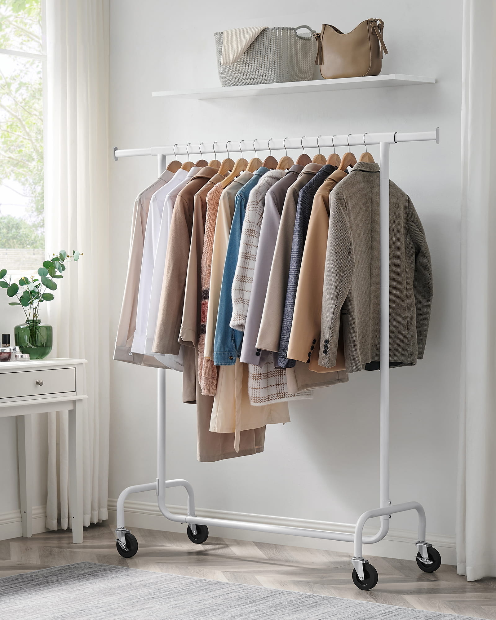 Kledingrek op Wielen Wit - 150cm - 40% Korting!