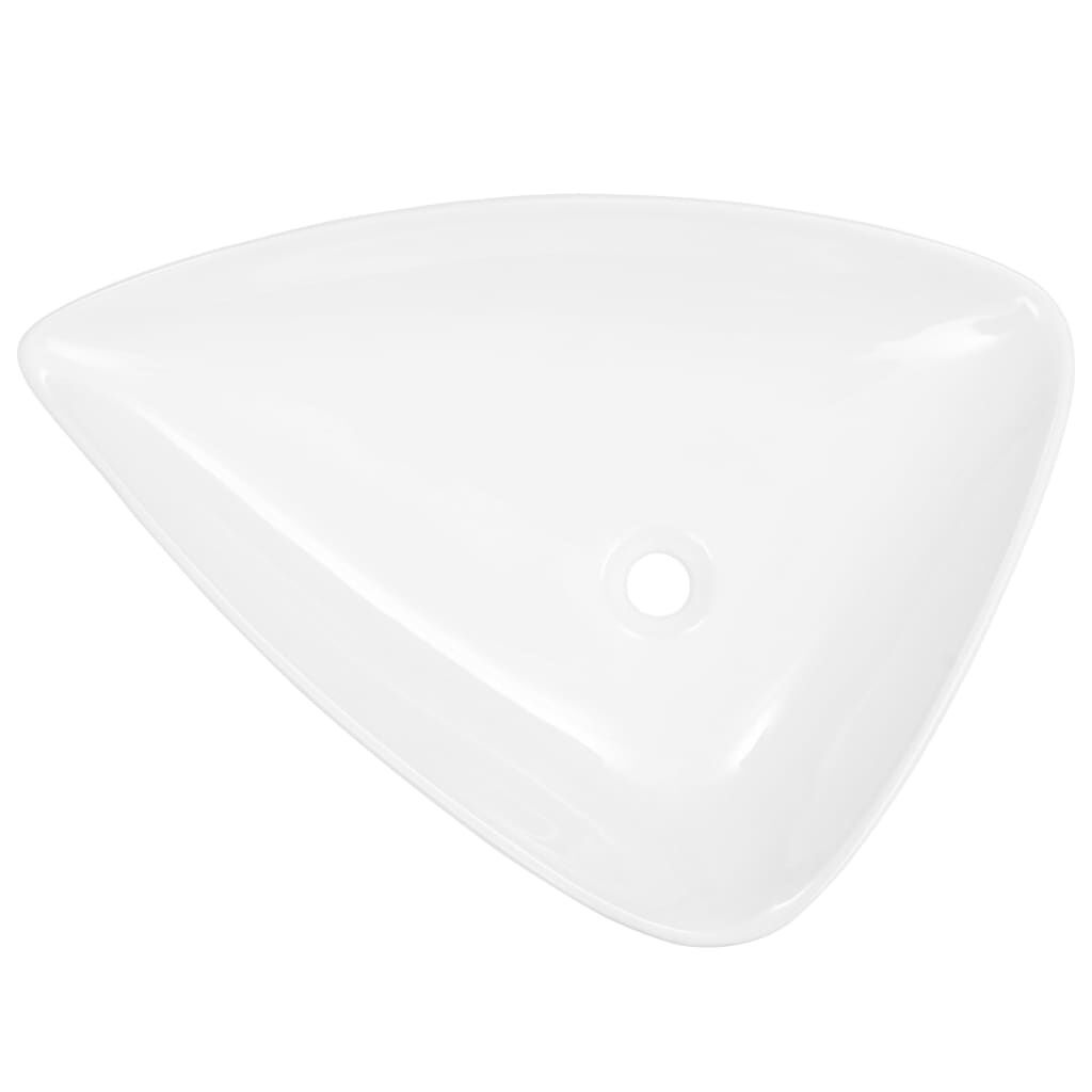 VidaXL Wastafel Driehoekig Wit - 47% Korting!